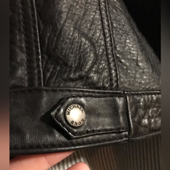 Michael Kors- Genuine Black Leather Jacket - Picture 10 of 16